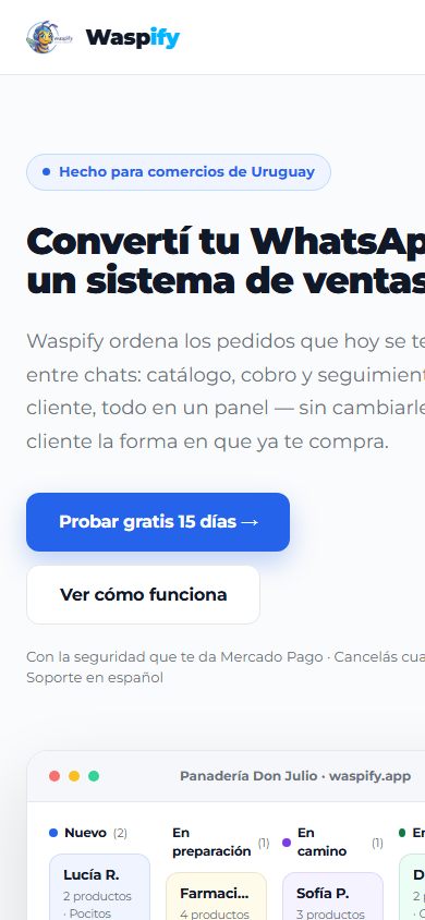 Waspify en el celular